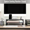 Mind Reader Monitor Stand With Phone Slot And Storage Shelf, 5-1/2"H x 9"W x 15-3/4"D, Black
