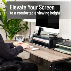 Mind Reader Monitor Stand With Phone Slot And Storage Shelf, 5-1/2