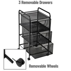 Mind Reader Multi-Purpose Rolling Storage Cart with Removable Drawers, 25