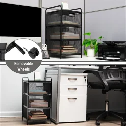 Mind Reader Multi-Purpose Rolling Storage Cart with Removable Drawers, 25