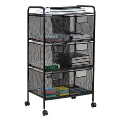 Mind Reader Multipurpose Rolling Cart with Drawers Office Storage Organizer, Utility Cart, Metal, 29