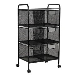 Mind Reader Multipurpose Rolling Cart with Drawers Office Storage Organizer, Utility Cart, Metal, 29