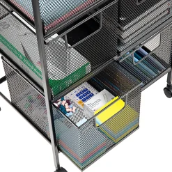 Mind Reader Multipurpose Rolling Cart with Drawers Office Storage Organizer, Utility Cart, Metal, 29