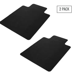 Mind Reader Office Chair Mat for Hardwood Floors PVC Under Desk Floor Protector, 0.125” H x 35-1/2" W x 47-1/2” D, Black, Set Of 2 Mats