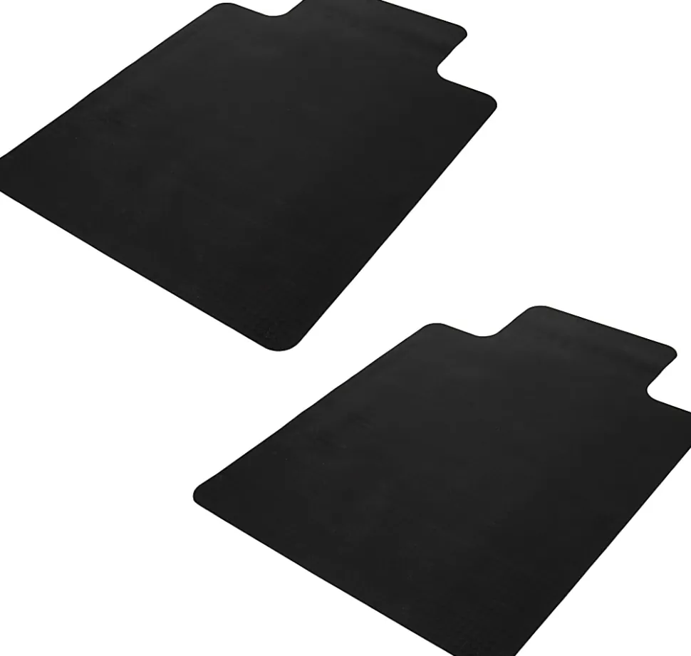 Mind Reader Office Chair Mat for Hardwood Floors PVC Under Desk Floor Protector, 0.125” H x 35-1/2" W x 47-1/2” D, Black, Set Of 2 Mats