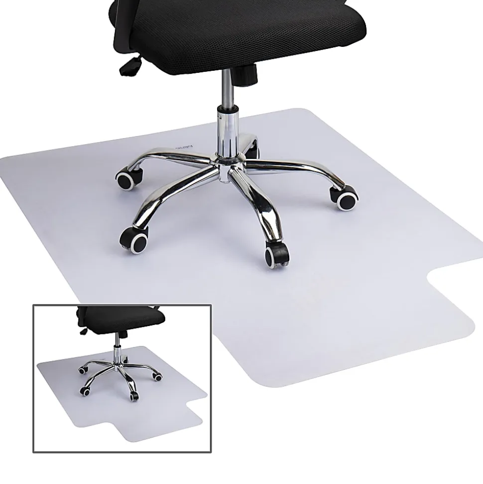 Mind Reader Office Chair Mat for Carpet PVC, 0.125” H x 35-1/2" W x 47-1/2” D, Clear, Set Of 2 Mats