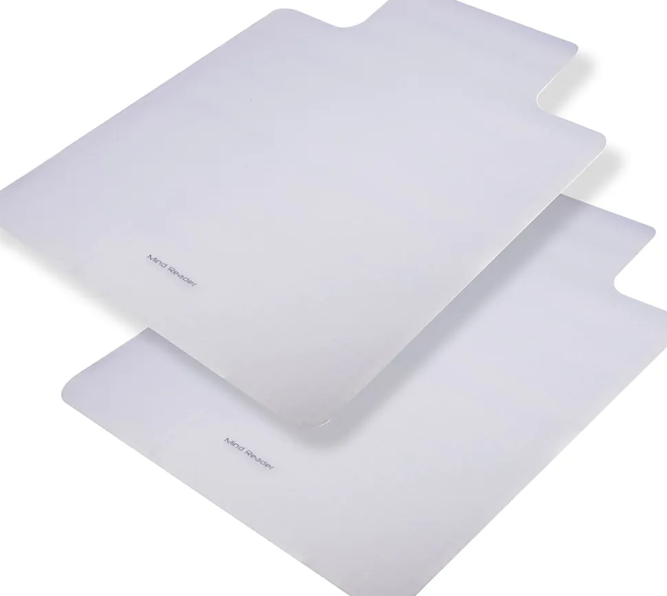 Mind Reader Office Chair Mat for Carpet PVC, 0.125” H x 35-1/2" W x 47-1/2” D, Clear, Set Of 2 Mats