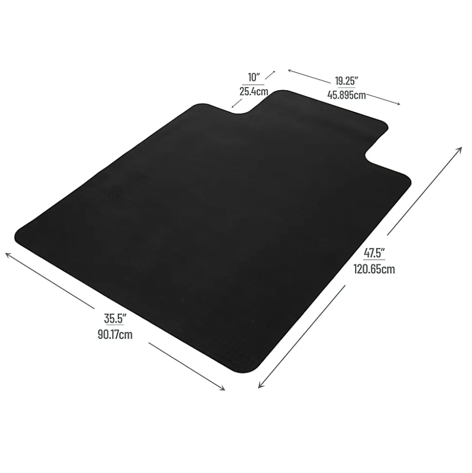 Mind Reader Office Chair Mat For Hard Floors, 1/16”H x 35-1/2”W x 47-1/2”D, Black