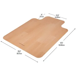 Mind Reader Office Chair Mat with Lip, Hardwood Floors, 47-1/2 x 35-1/2, PVC, Woodtone