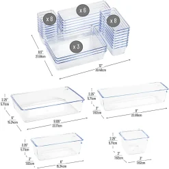 Mind Reader 25-Piece Drawer Organizer Set, Clear