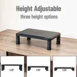 Mind Reader Plastic Monitor Stand Height Adjustable Laptop Computer Riser, 5-1/4