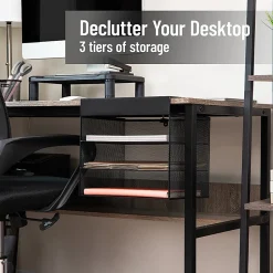 Mind Reader Slide-On Under Desk File Organizer, 11-1/2"H x 9-3/4"W x 12"D, Black