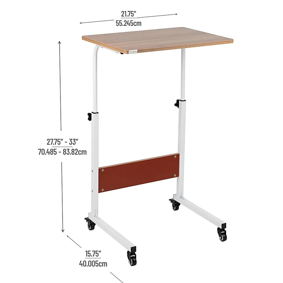 Mind Reader Standing Desk, Adjustable Height, Laptop Workstation, 33"H X 15-3/4"W X 21-3/4"L, MDF, Brown