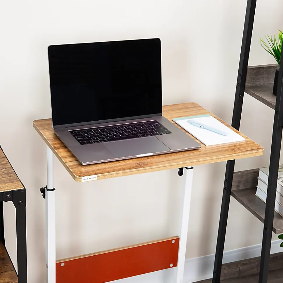 Mind Reader Standing Desk, Adjustable Height, Laptop Workstation, 33"H X 15-3/4"W X 21-3/4"L, MDF, Brown