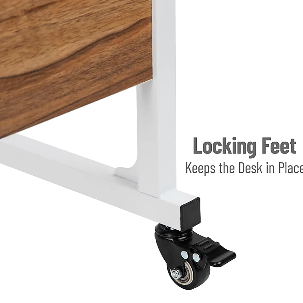 Mind Reader Standing Desk, Adjustable Height, Laptop Workstation, 33"H X 15-3/4"W X 21-3/4"L, MDF, Brown