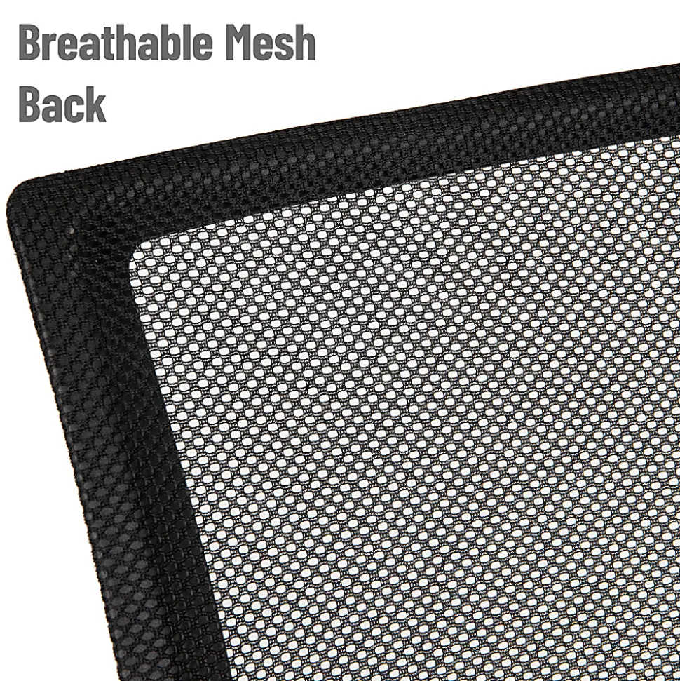 Mind Reader Swivel Office Chair with Wheels, Plastic/Mesh, Black