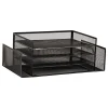 Mind Reader 4-Tier 6 Compartment Storage Desktop Organizer, 6" H x 9-3/20" W x 16-3/4" D, Black