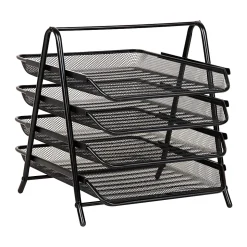 Mind Reader 4-Tier Desktop Organizer Paper Tray, 12-1/2”H x 13-3/4”W x 11-3/4”D, Black