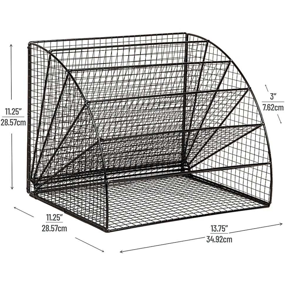 Mind Reader 6-Tier Fan-Shaped Desktop File Organizer, 11-1/4”H x 11-1/4”W x 13-3/4”D, Black, Total Qty 1