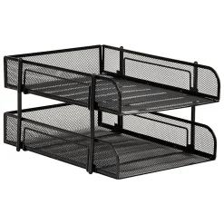 Mind Reader 2-Tier Metal Stackable Paper Tray, 7-1/2