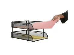 Mind Reader 2-Tier Metal Stackable Paper Tray, 7-1/2