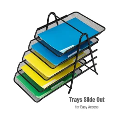 Mind Reader 5-Tier Paper Tray and 10 File Folders Desktop Organizer, 14-1/2
