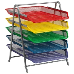 Mind Reader 5-Tier Paper Tray Desktop Organizer Metal Mesh, 15