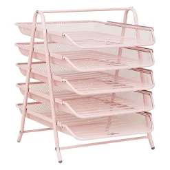 Mind Reader 5-Tier Paper Tray Desktop Organizer Metal Mesh, 15