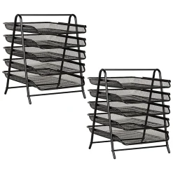 Mind Reader 5-Tier Paper Tray Desktop Organizer Metal Mesh, 14-1/2