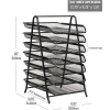 Mind Reader 7-Tier Paper Tray, Metal Mesh, 20"H x 13-3/4"W x 11-3/4" L, Black