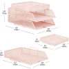 Mind Reader 2-Tier Paper Tray With Top Supply Compartment, 6-3/4"H x 13-1/4"W x 10-1/2"D, Pink