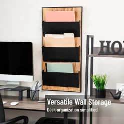 Mind Reader 3-Tier Wall-Mounted File Organizer, 32-1/4