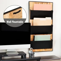 Mind Reader 3-Tier Wall-Mounted File Organizer, 32-1/4