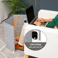 Mind Reader Under Desk Space Heater, 20-3/4" x 37-3/4", Gray