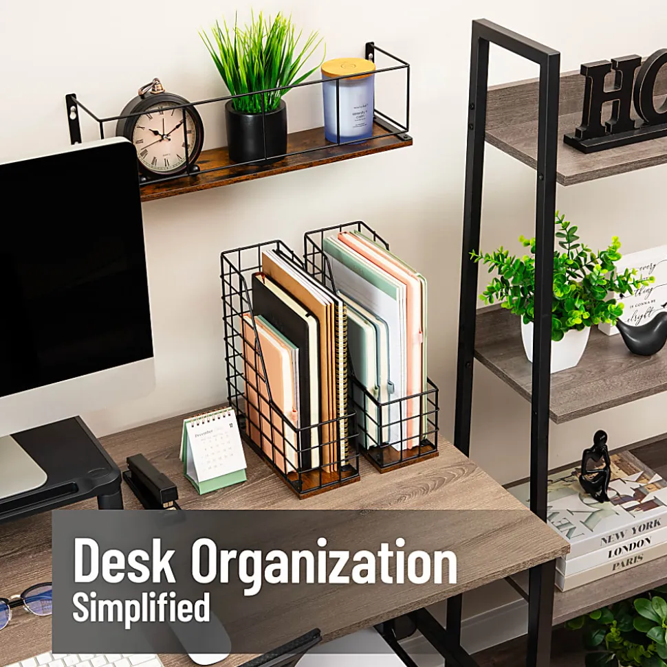 Mind Reader Vertical File Organizer, 12”H x 9-3/4”W x 4”D, Black, Total Qty 1