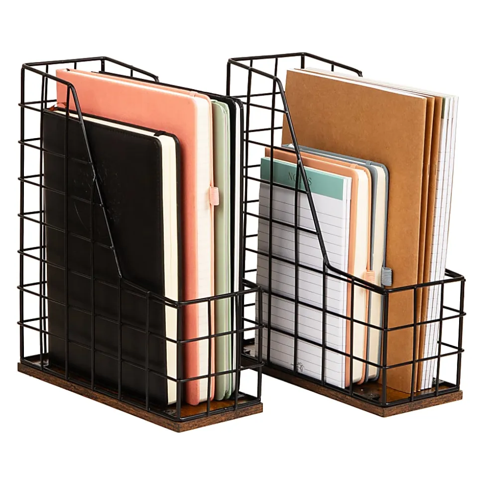 Mind Reader Vertical File Organizer, 12”H x 9-3/4”W x 4”D, Black, Total Qty 1