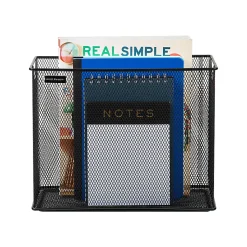 Mind Reader Vertical File Storage Basket, 10”H x 5-1/2”W x 12-1/4”D, Black