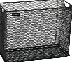 Mind Reader Vertical File Storage Basket, 10”H x 5-1/2”W x 12-1/4”D, Black
