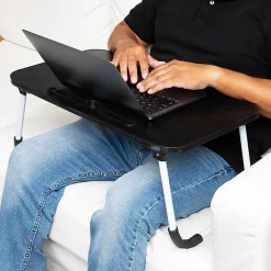 Mind Reader Woodland Collection Portable Laptop Desk with Folding Legs, 10-1/2