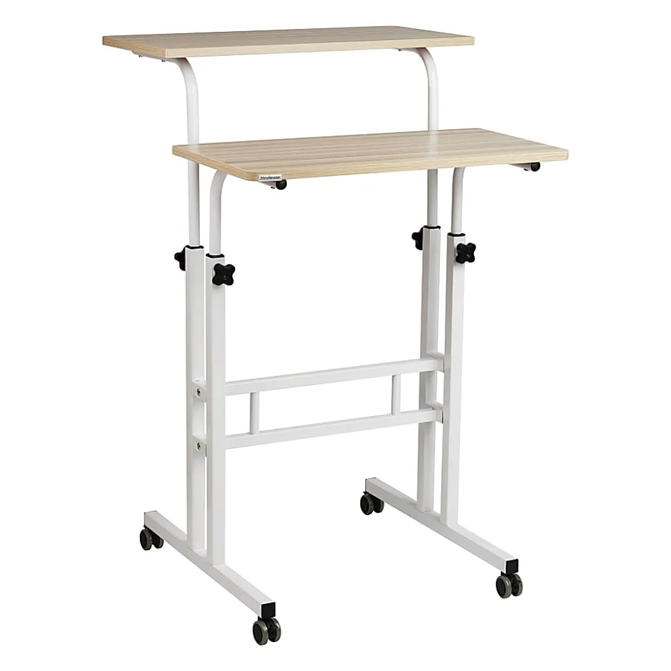 Mind Reader 19.5"W Standing Desk Adjustable Height Laptop Workstation, White