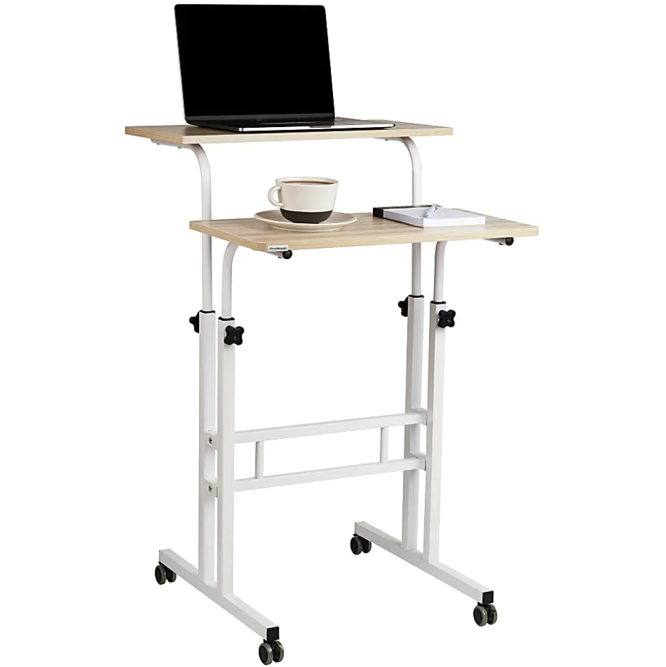 Mind Reader 19.5"W Standing Desk Adjustable Height Laptop Workstation, White