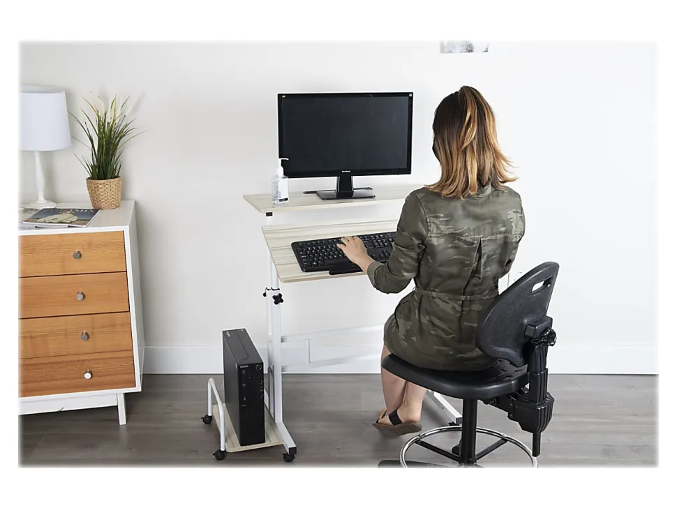 Mind Reader 19.5"W Standing Desk Adjustable Height Laptop Workstation, White