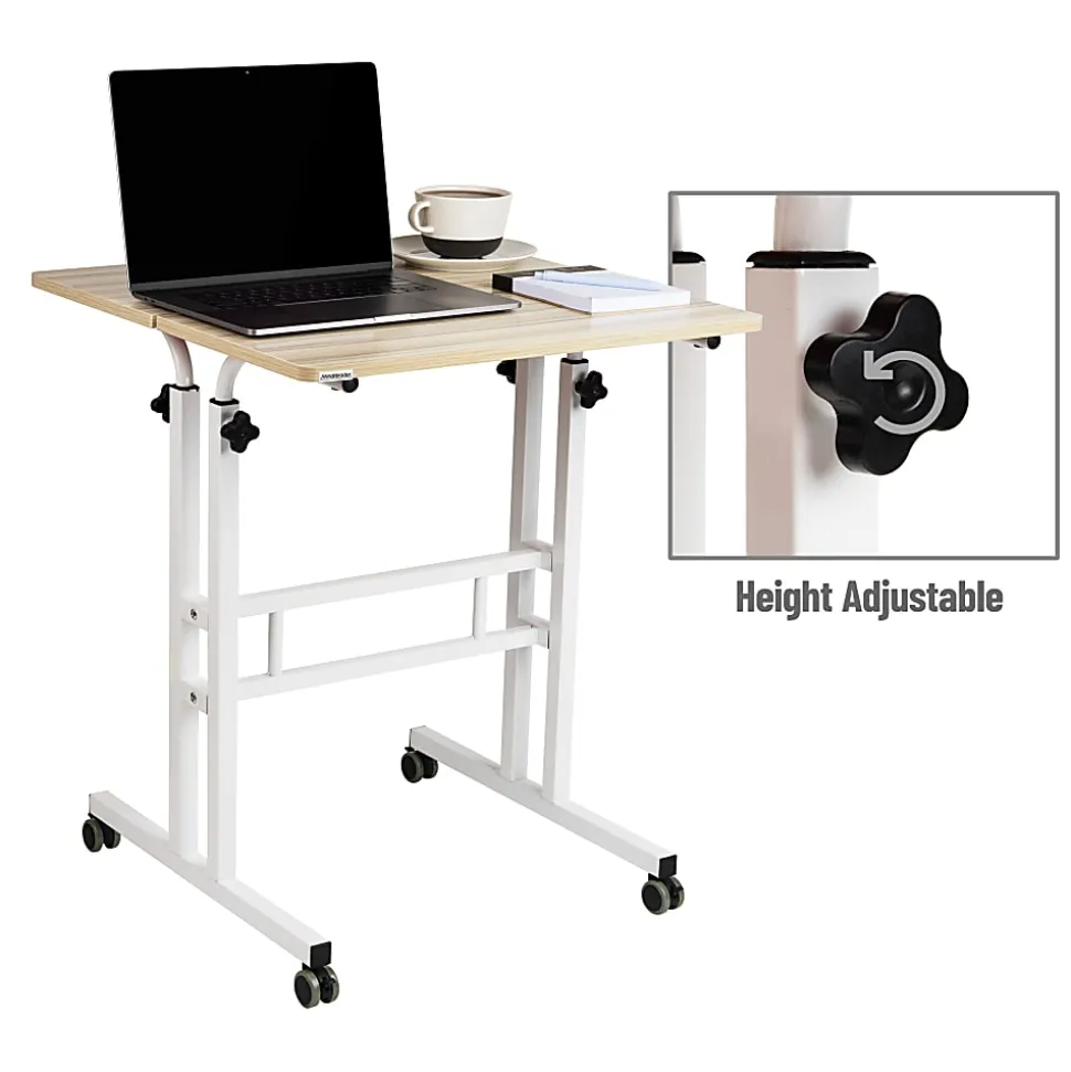 Mind Reader 19.5"W Standing Desk Adjustable Height Laptop Workstation, White