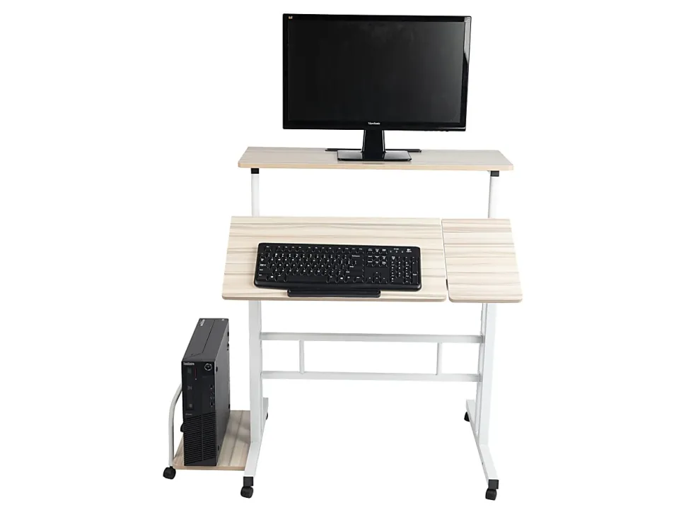 Mind Reader 19.5"W Standing Desk Adjustable Height Laptop Workstation, White