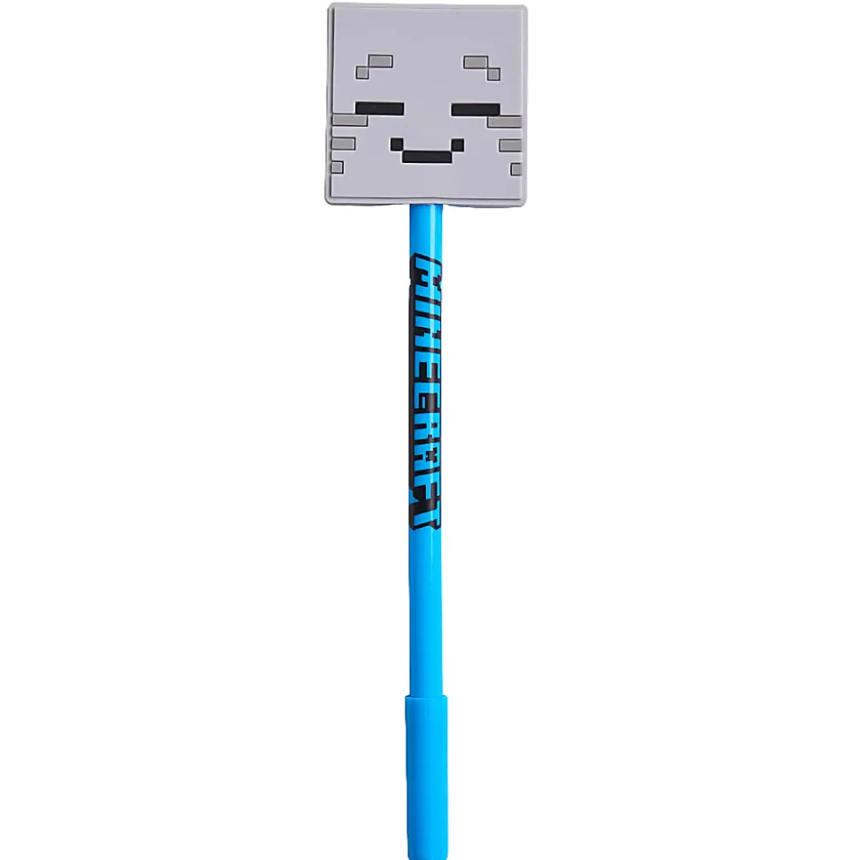 Minecraft 2D Licensed Topper Ballpoint Pen, Medium Point, 0.77 mm, Blue Ink, Quantity 1