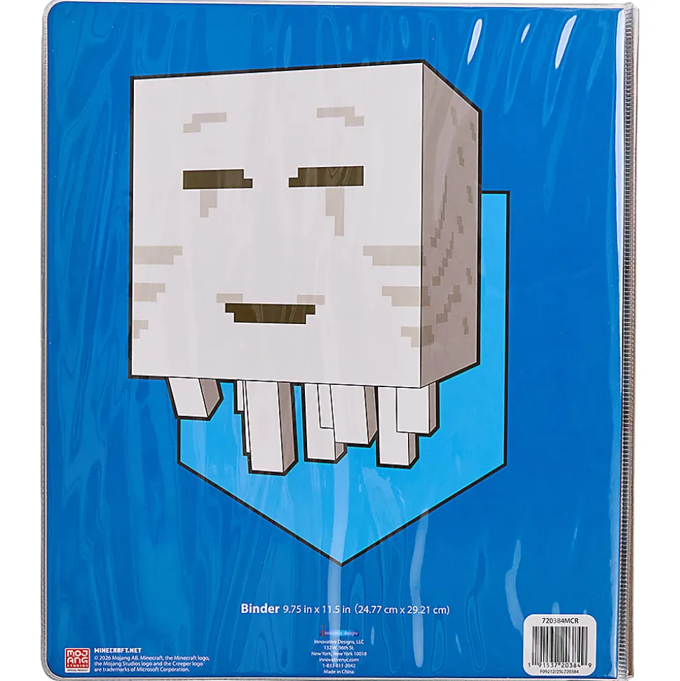 Minecraft 3-Ring Licensed 1 Inch Vinyl Binder, 11.5"H x 10"W, Quantity 1