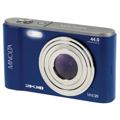 Minolta MND20 44-Megapixel HD 16x Zoom Digital Camera With 2.7K Quad Lens, Blue