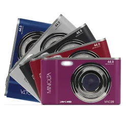 Minolta MND20 44-Megapixel HD 16x Zoom Digital Camera With 2.7K Quad Lens, Blue