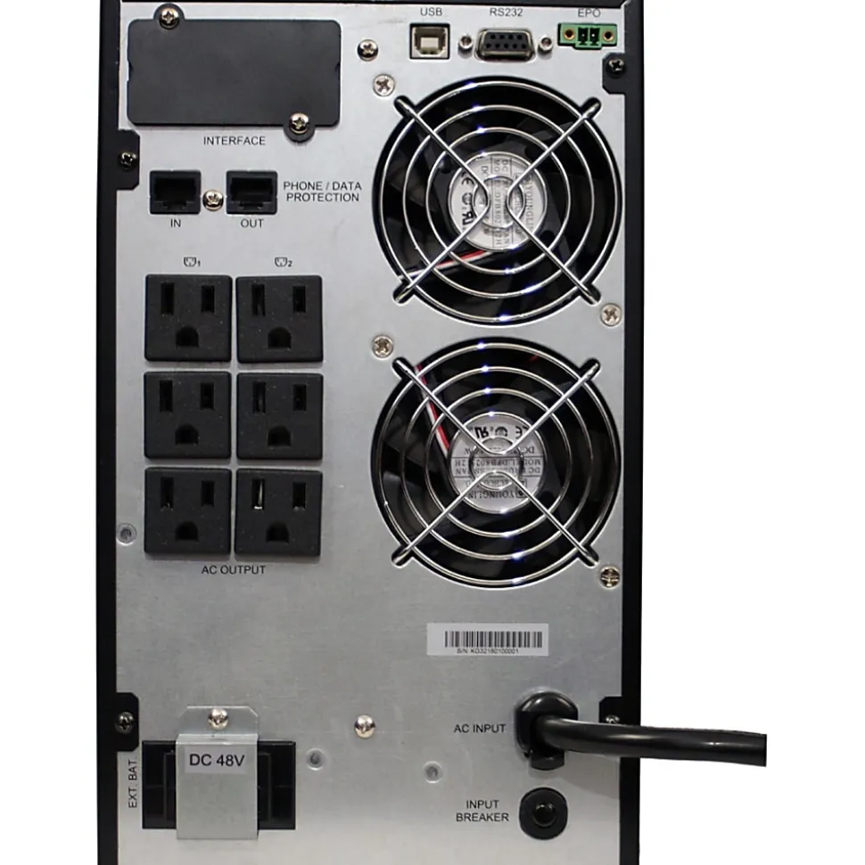 Minuteman 1500 VA On-Line Tower UPS With 6 0utlets, EC1500LCD