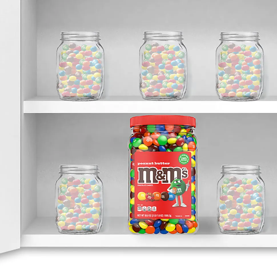 M&M's Peanut Butter Milk Chocolate Candy Jar, 55 Oz